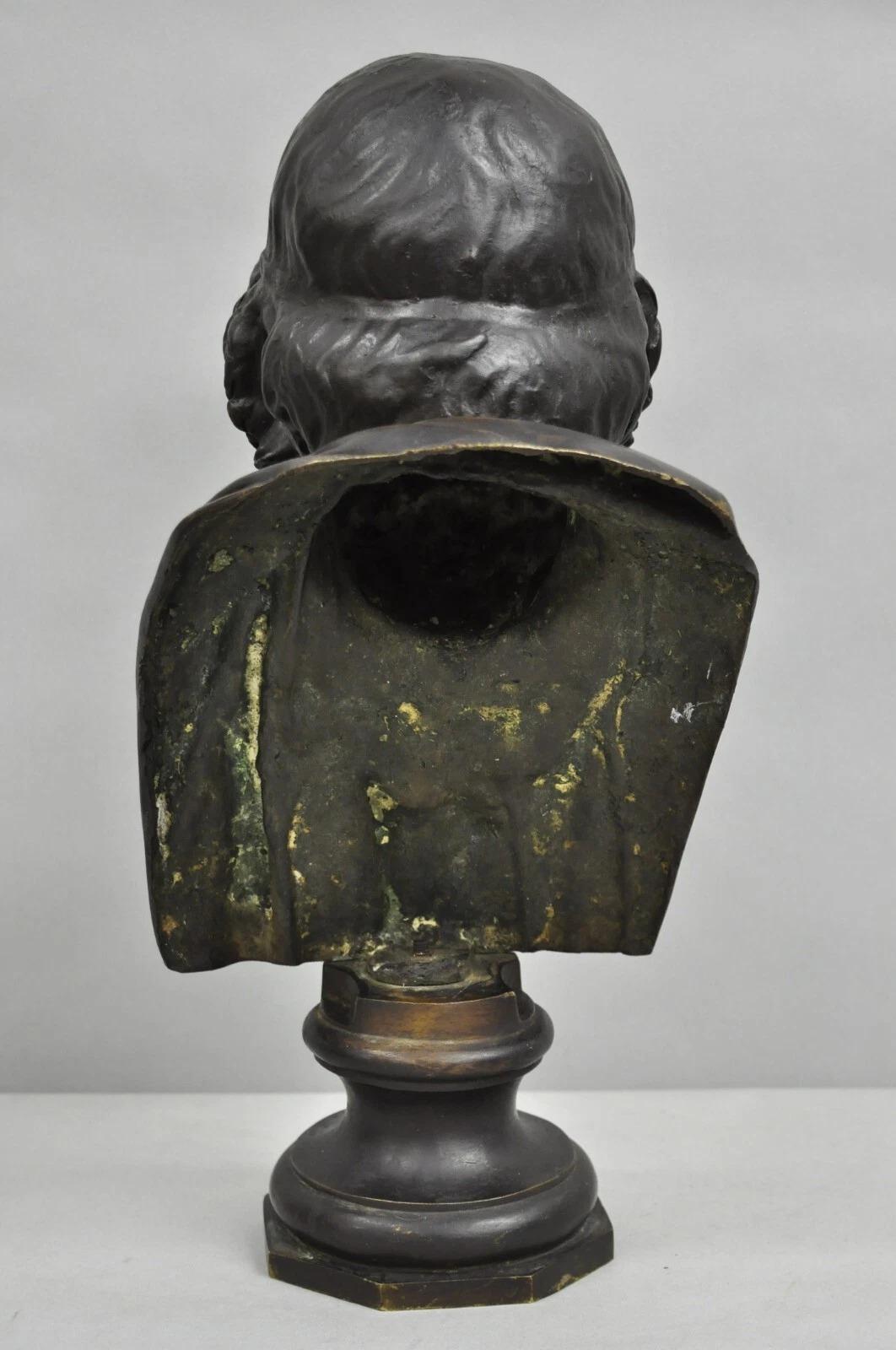 Bronzo Scultura di Homer in bronzo fuso patinato d'epoca in stile greco-classico in vendita