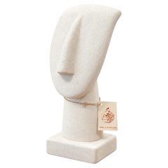 Sculpture vintage représentant une tête de femme des Cyclades, réalisée par Dimitrios A. Gaitanis, vers 197
