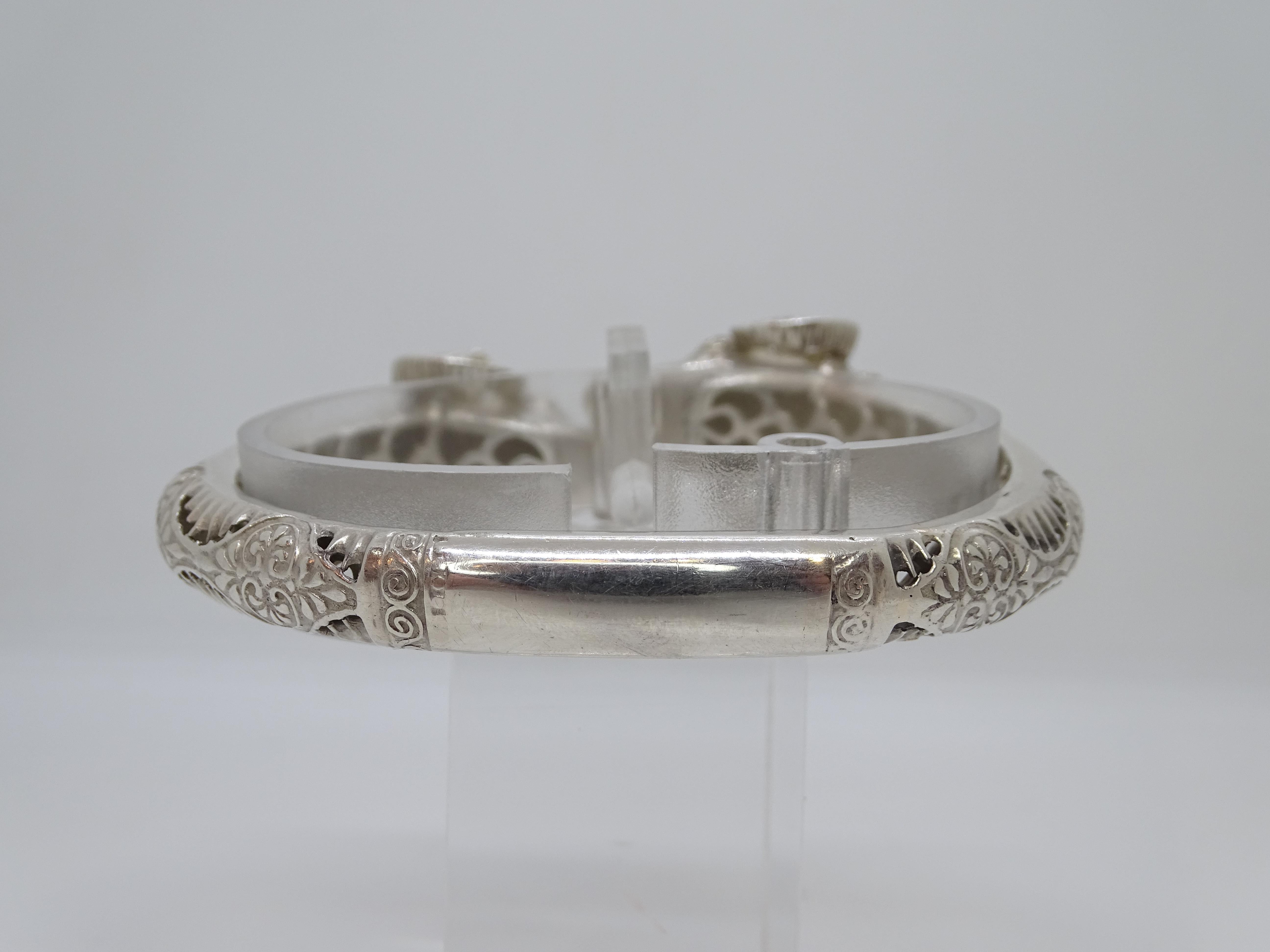 Gioielli greci d'epoca Bracciale con testa di ariete / Bangle in argento 925 in vendita 7