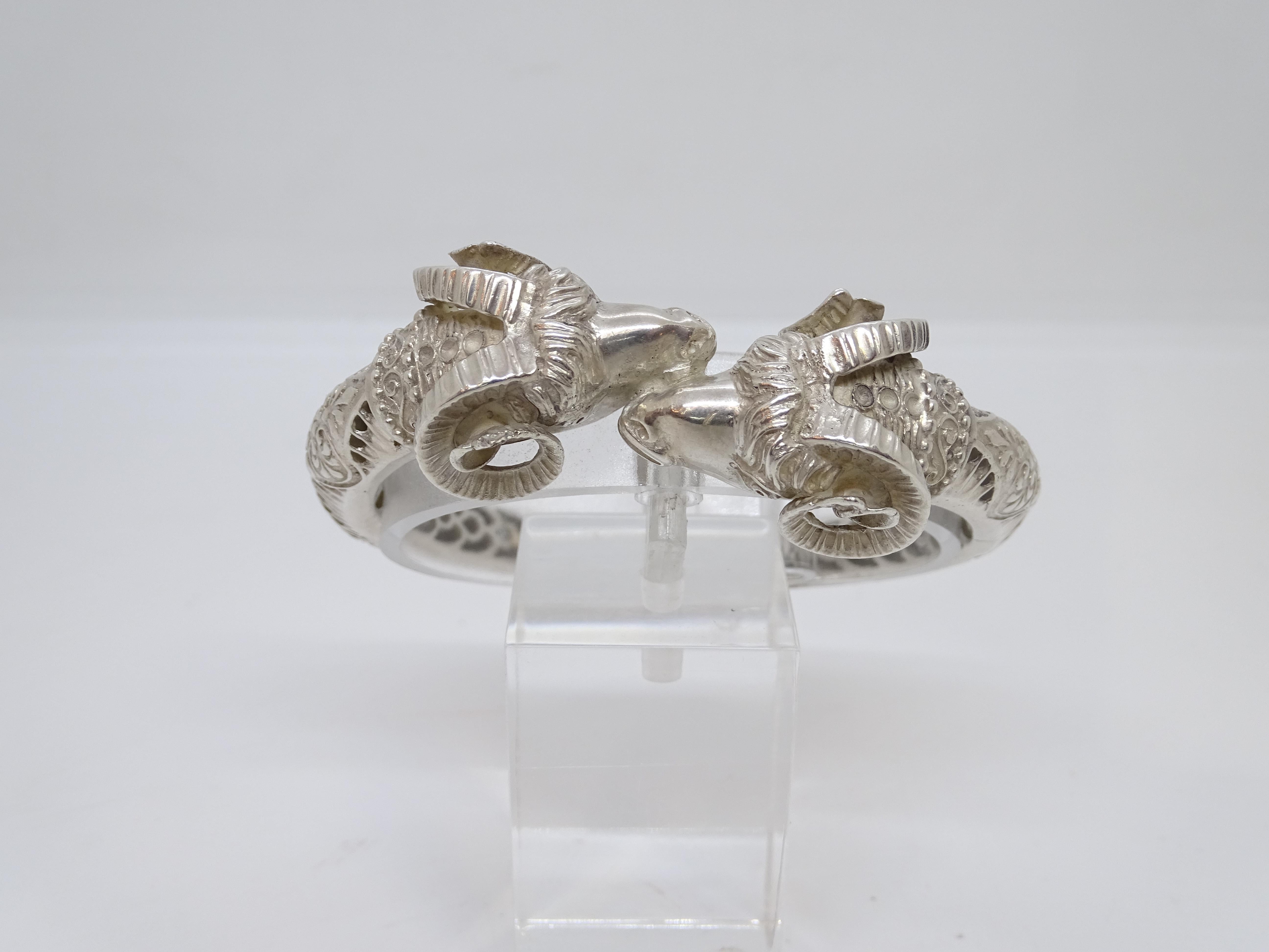 Gioielli greci d'epoca Bracciale con testa di ariete / Bangle in argento 925 In condizioni buone in vendita a VALLADOLID, ES