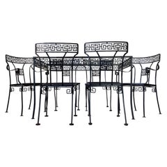 Vintage Greek Key Iron 'Athena' Garden Dining Set