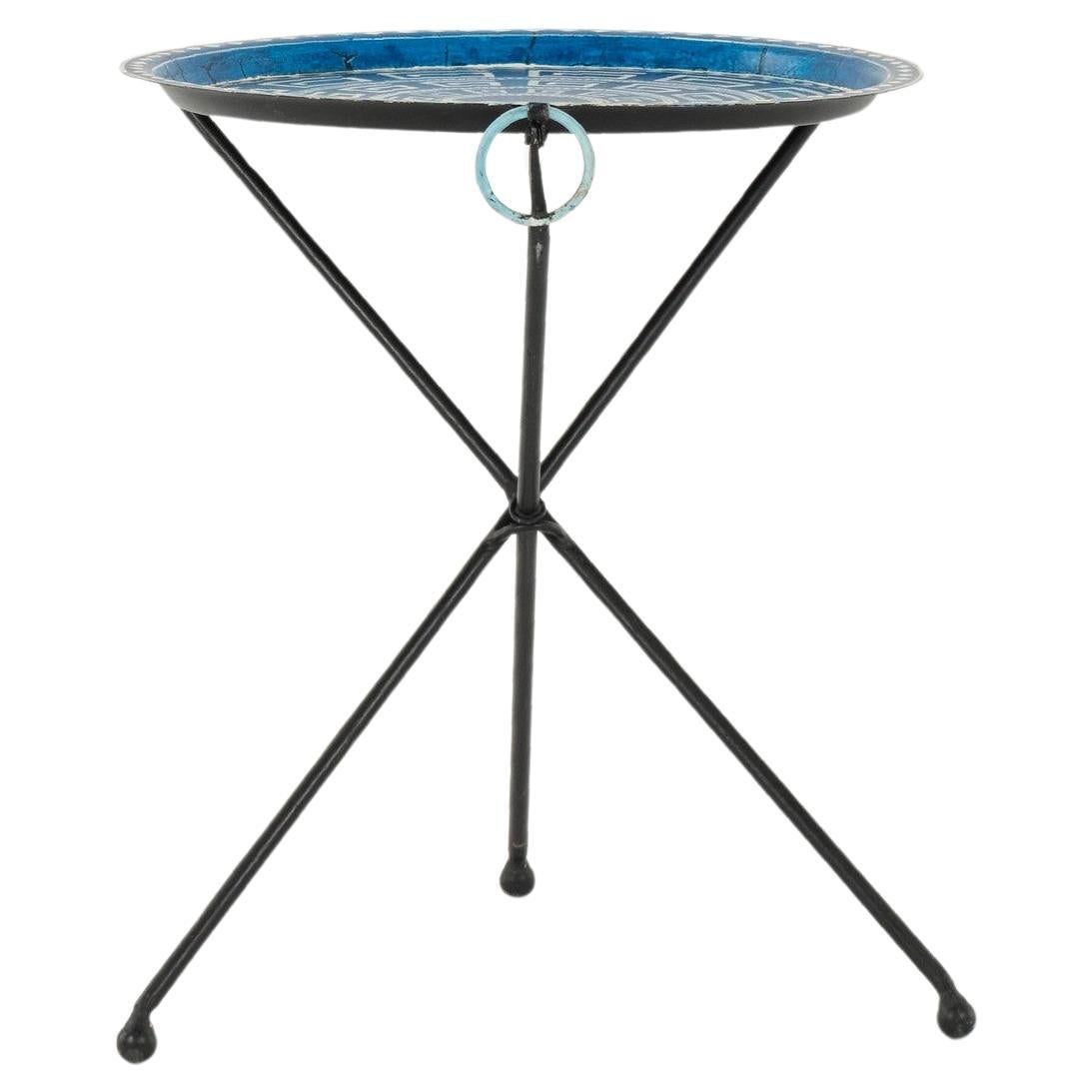 Table d'appoint en fer avec clé grecque