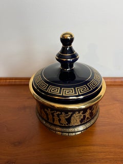 Vintage Greek Key Lidded Dish