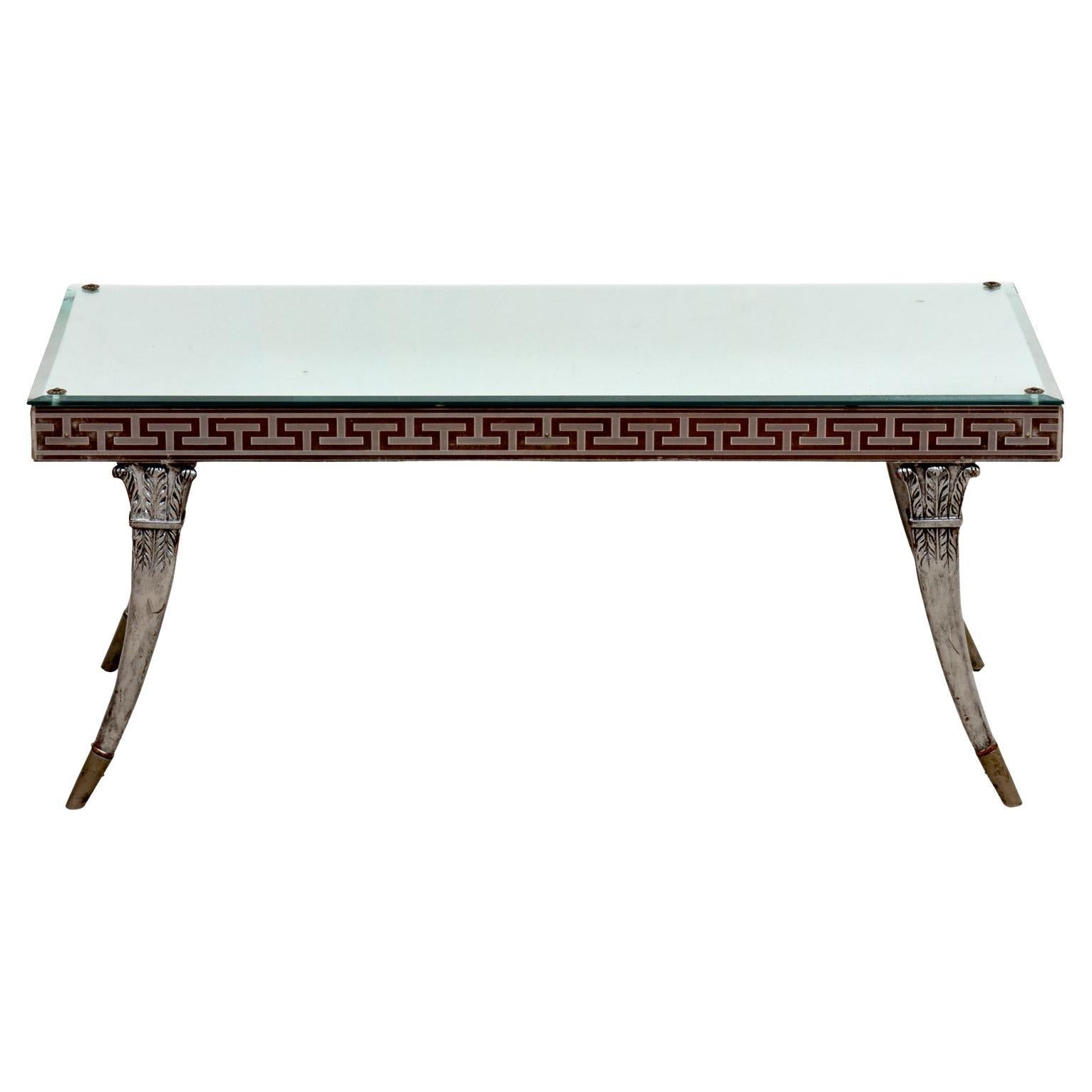 Vintage Greek Key Mirrored Coffee Table