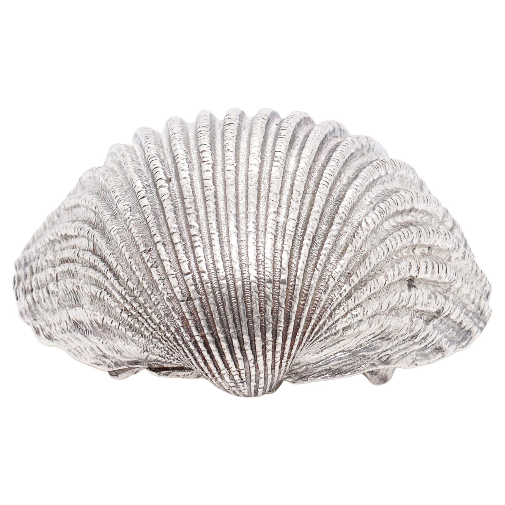 Vintage Greek Lalaounis in argento sterling Figural Scallop Sea Shell Paperweight (fermacarte)