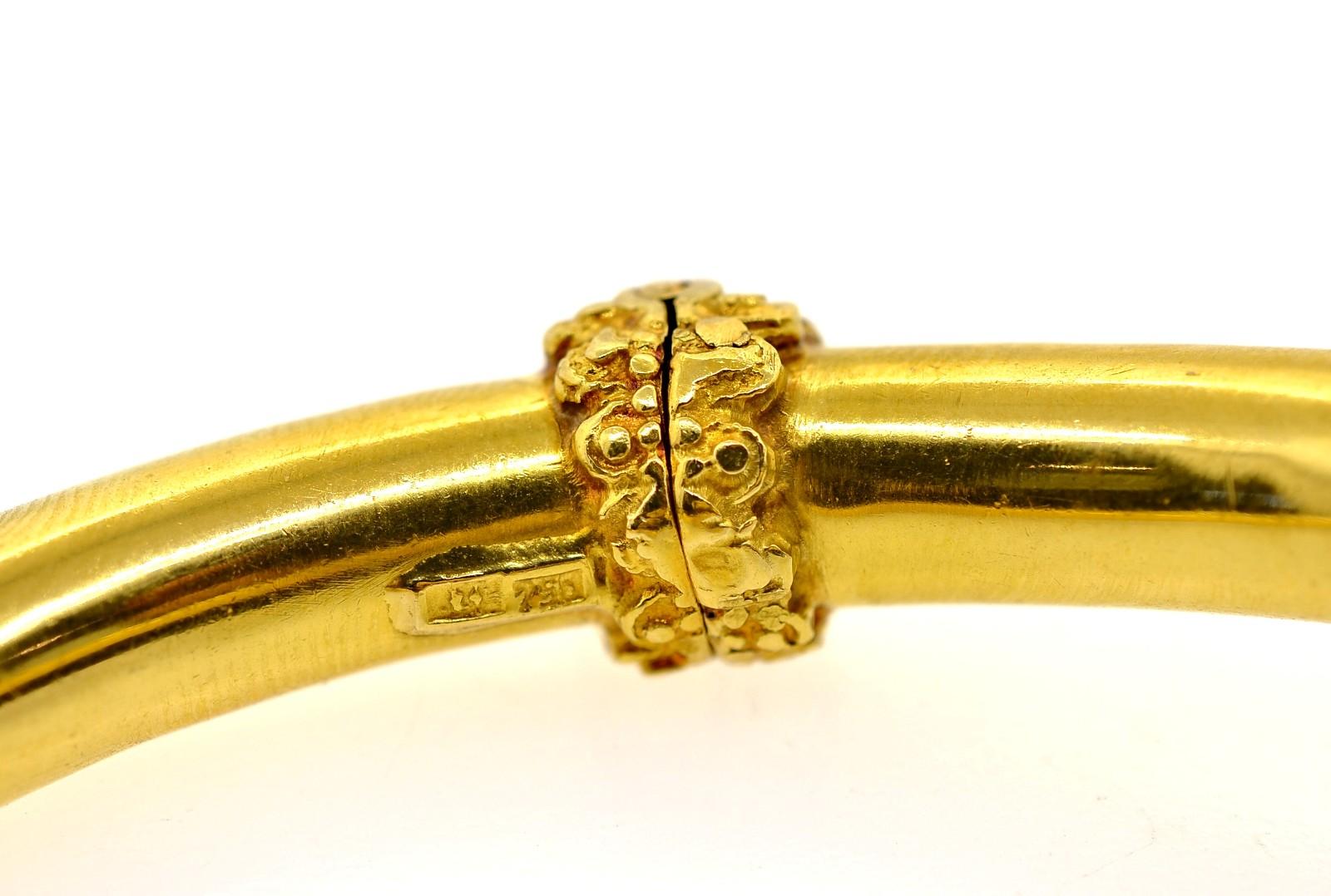 Byzantine Vintage Greek Lion Gold Bangle Bracelet
