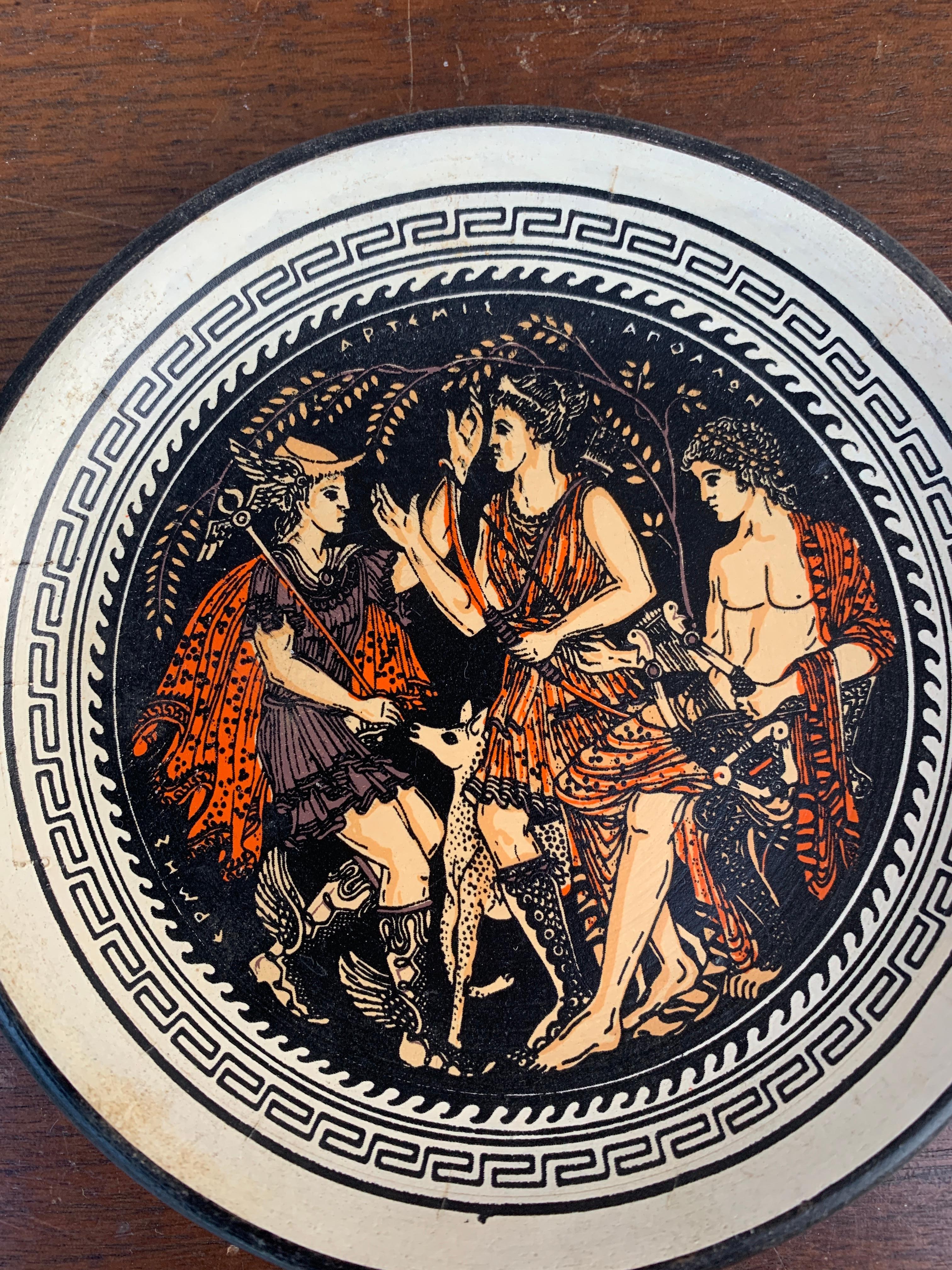 Classical Greek Vintage Greek Mythology Warrior Wall Plate For Sale