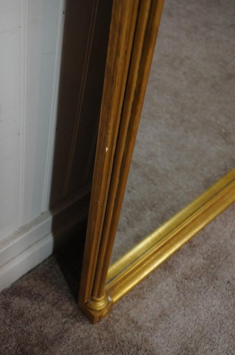 Vintage Greek Neoclassical Style Friedman Brothers Gold Giltwood Trumeau Mirror For Sale 4