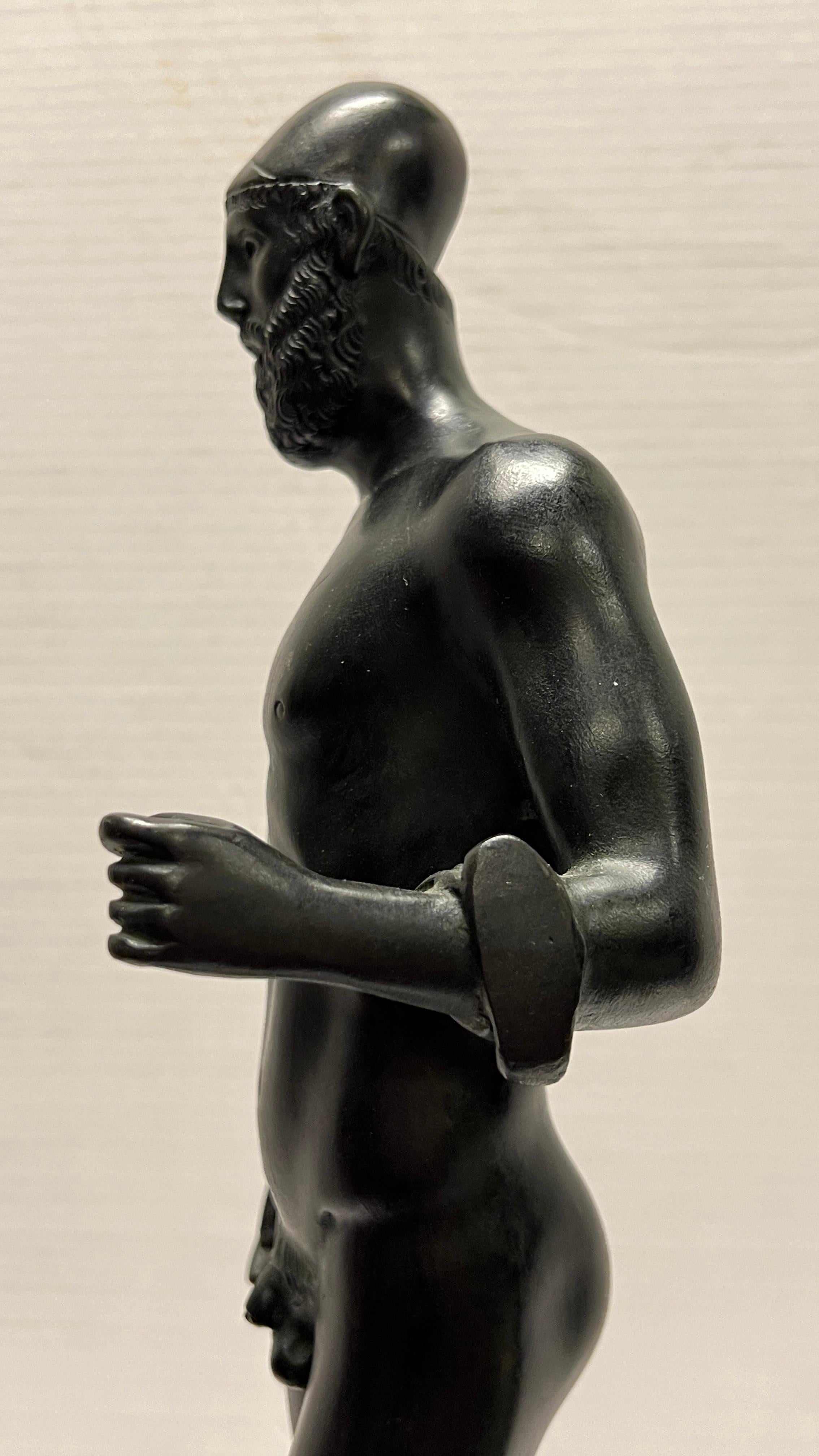 Vintage Greek Raice Warrior Bronze Figurine Sculpture For Sale 6
