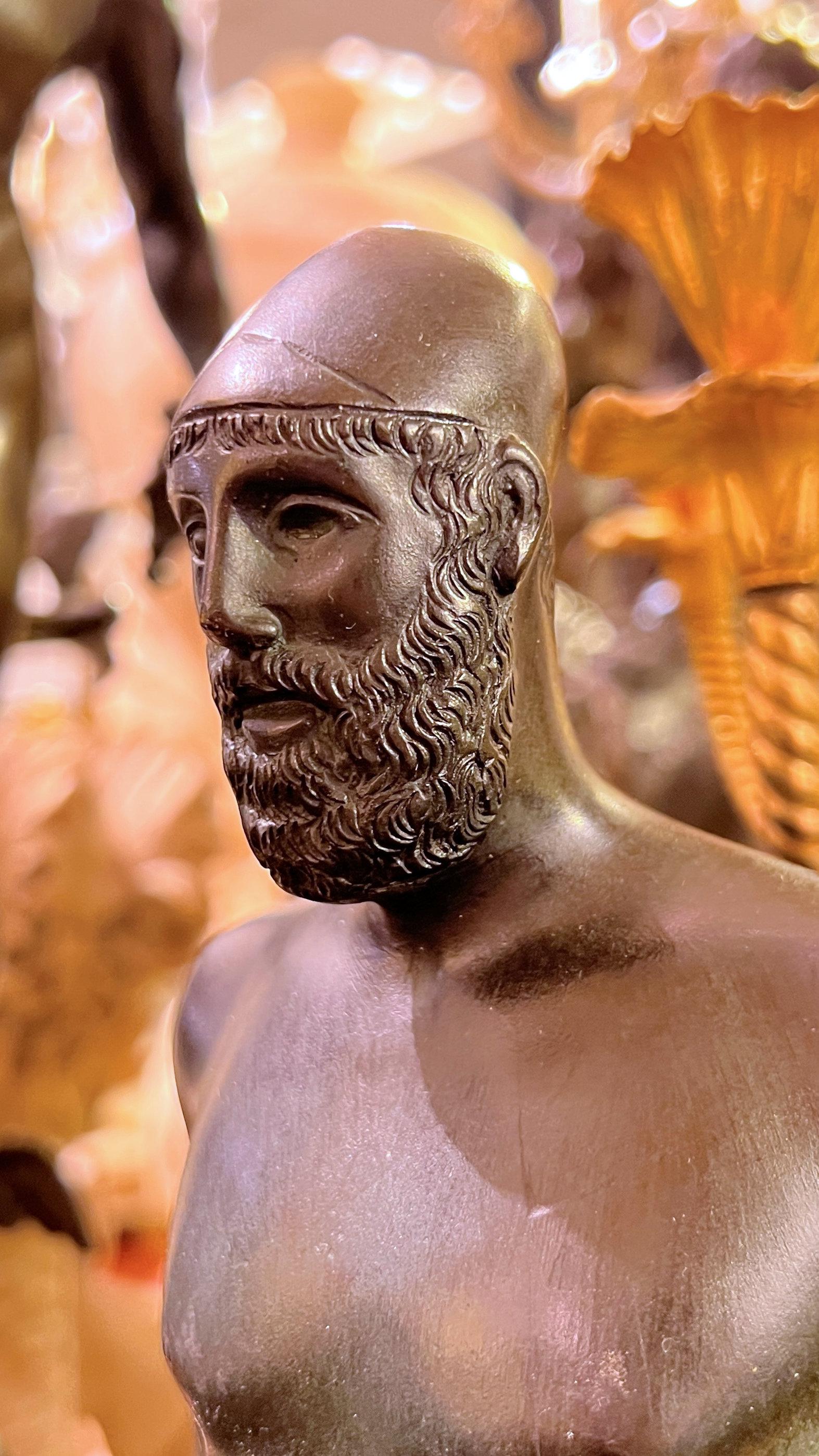Vintage Greek Raice Warrior Bronze Figurine Sculpture For Sale 11