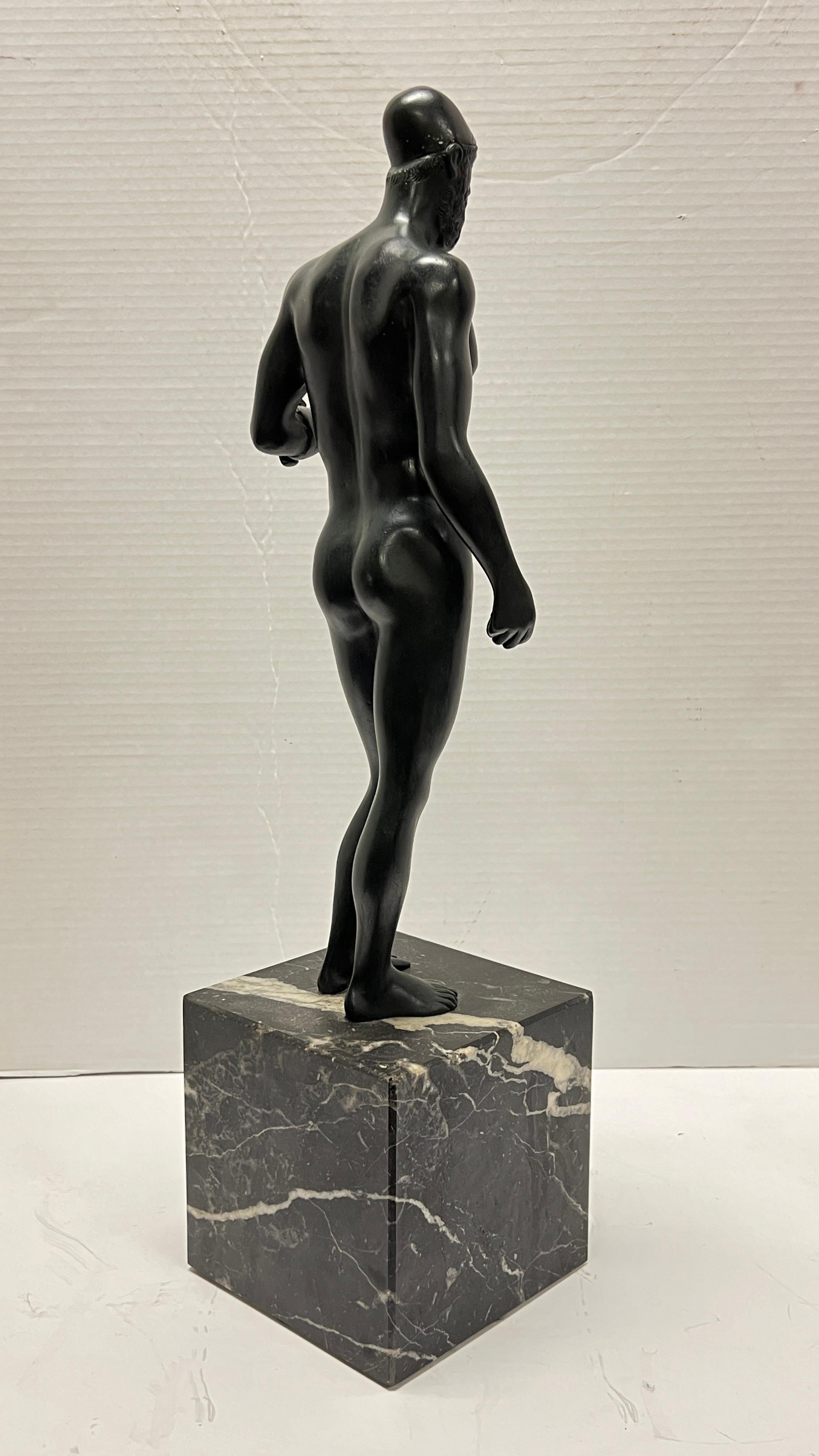 Griechische Raice-Krieger-Bronze-Figurenskulptur, Vintage (Ende des 20. Jahrhunderts) im Angebot