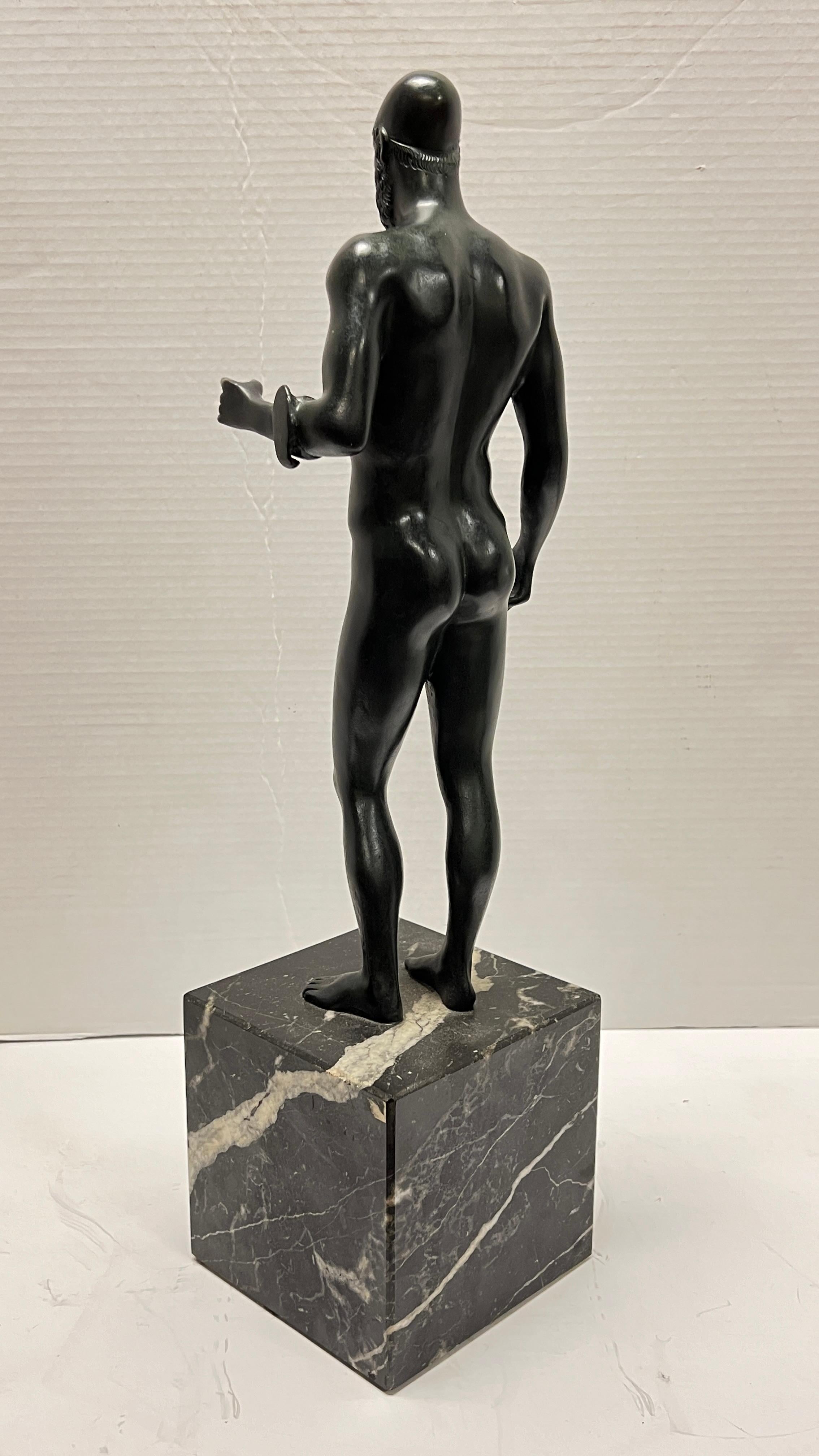 Griechische Raice-Krieger-Bronze-Figurenskulptur, Vintage im Angebot 1