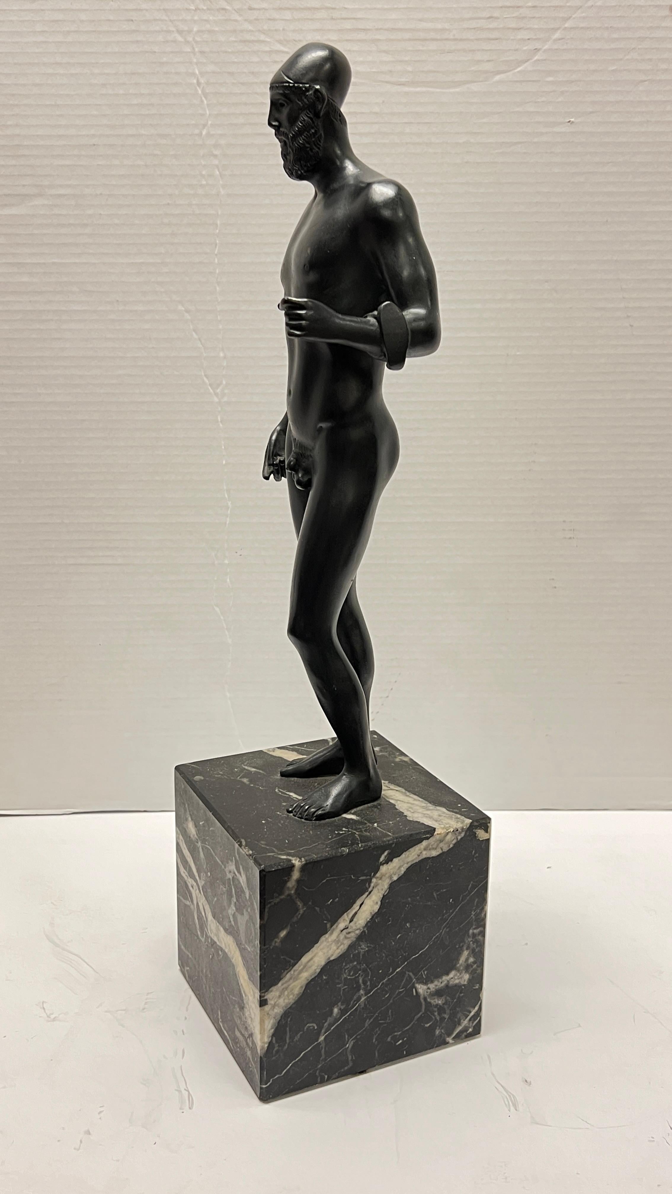 Vintage Greek Raice Warrior Bronze Figurine Sculpture For Sale 2