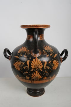 Vintage Greek Red-Figure Ceramic Stamnos Vase Museum Replica, Circa 1980s