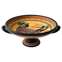 Vintage Greek Reproduction Footed Pottery Bowl