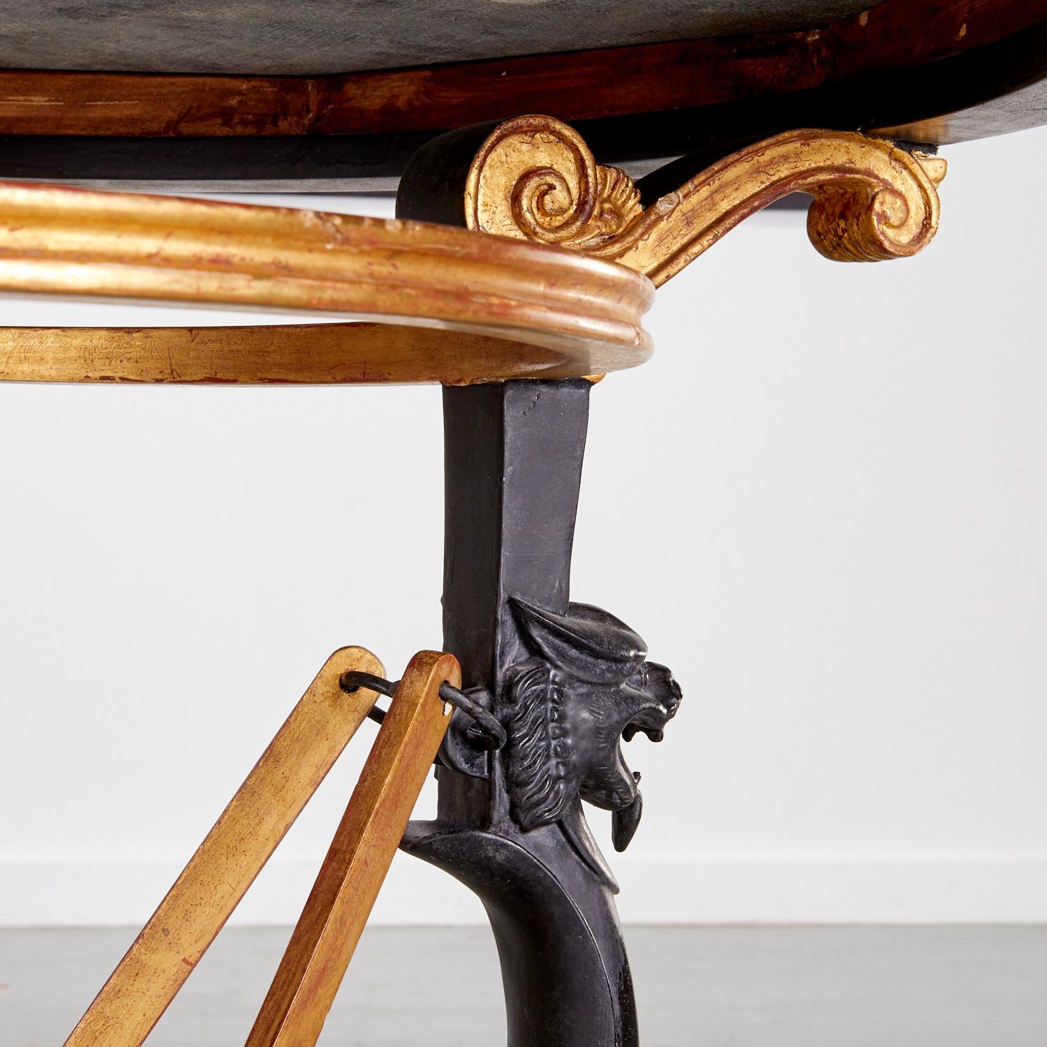 Vintage Greek Revival Octogonal Shaped Marble Top Giltwood Center Table For Sale 4
