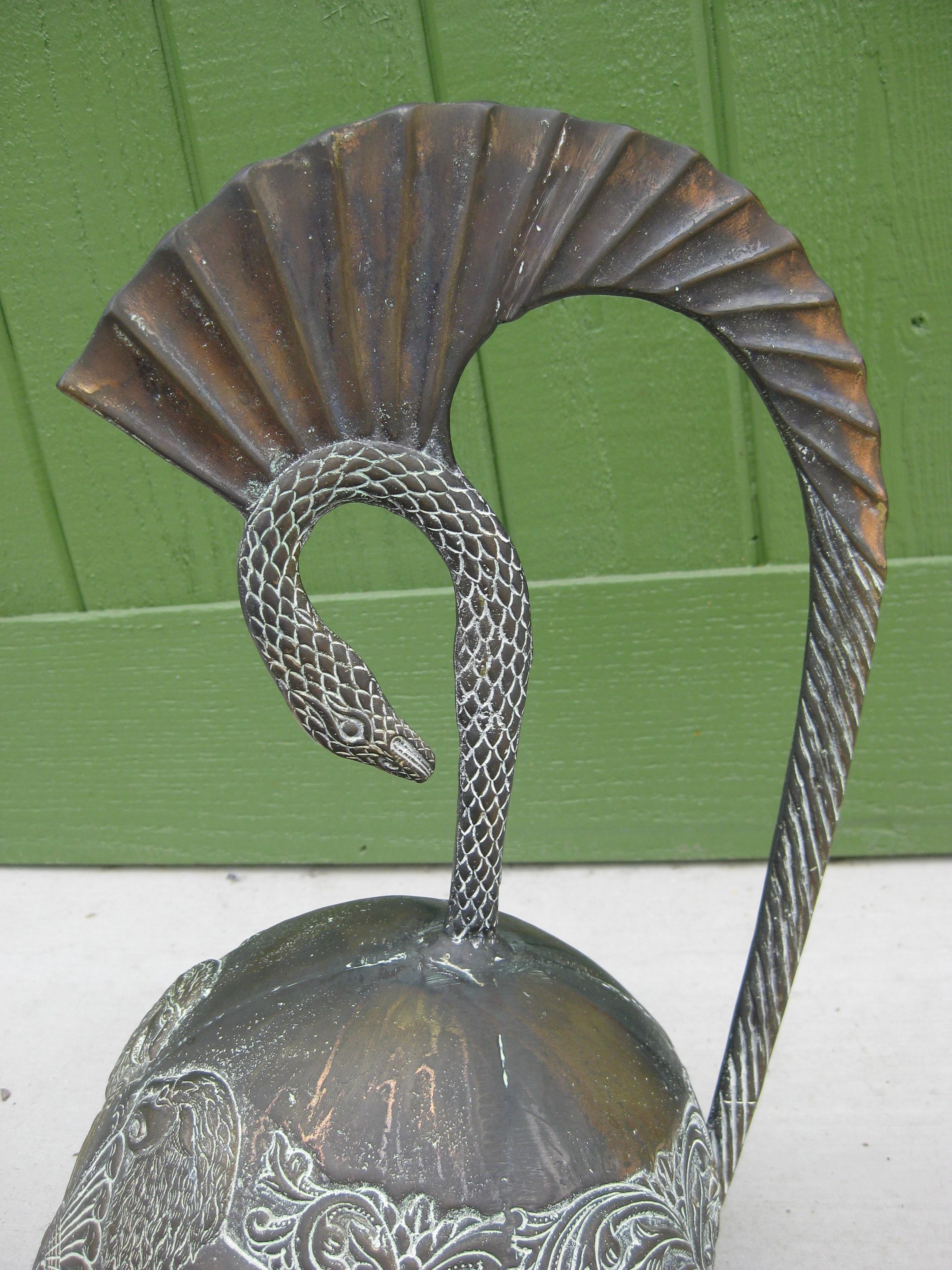 Hand-Crafted Vintage Greek Roman Decorative Full Size Bronze Handmade Display Helmet Model For Sale