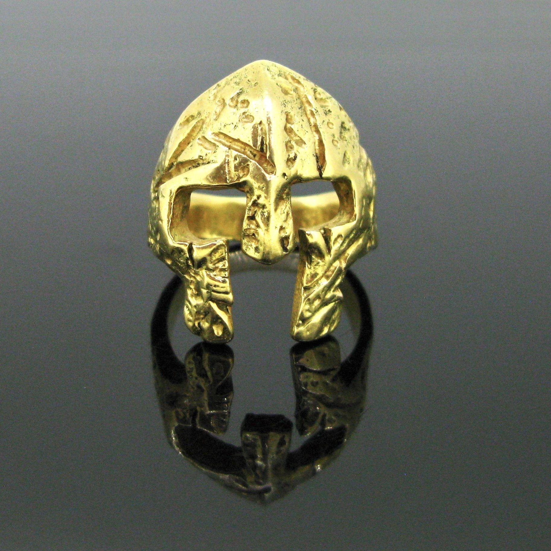 Weight: 33gr


Metal: 18kt yellow gold (tested)


Condition: Very good


Comments: This bold ring depicts a Spartan helmet. Sparta or Lacedaemon was a prominent city-state in ancient Greece in south-eastern Peloponnese. Around 650 BC, it rose to