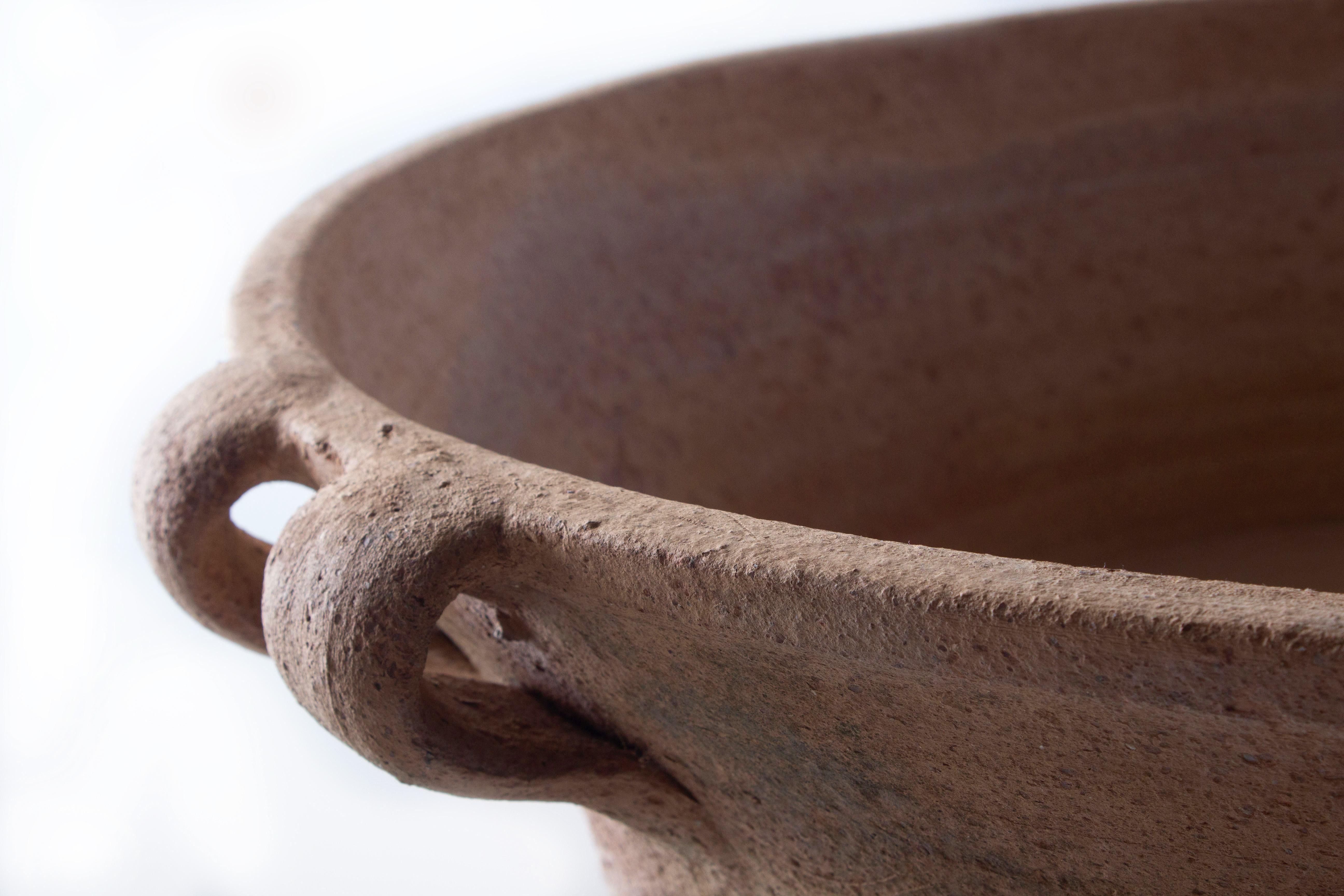 Vintage Greek Terracotta Storage Bowl In Excellent Condition In Dallas, TX