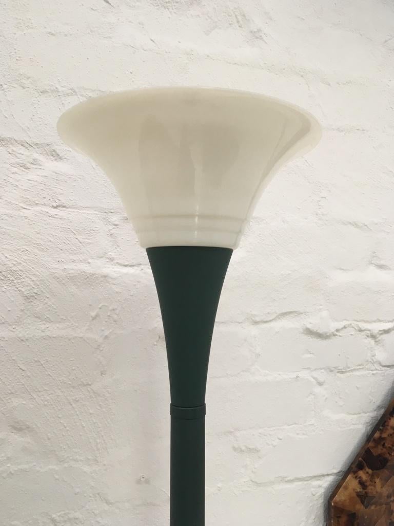 Vintage Green and Black IKEA 1980s Torchiere Floor Lamp For Sale 1