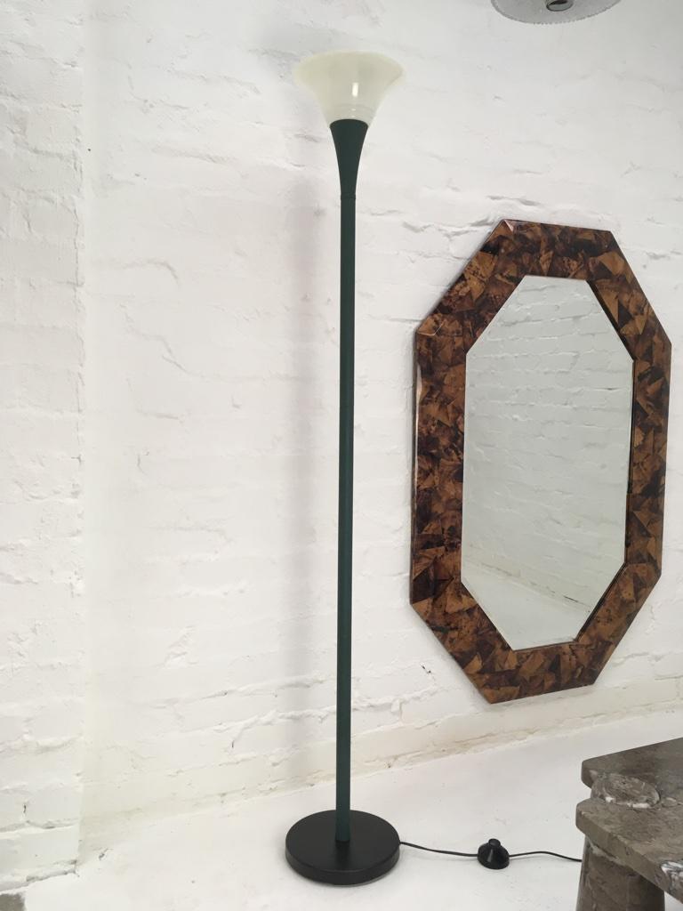 Vintage Green and Black IKEA 1980s Torchiere Floor Lamp In Good Condition For Sale In Melbourne, AU