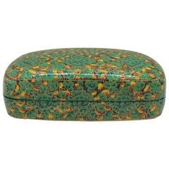 Vintage Green and Black Kashmir Papier Mâché Decorative Box