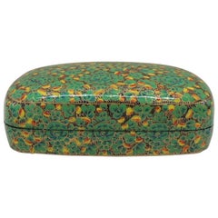 Vintage Green and Black Kashmir Papier Mâché Decorative Box