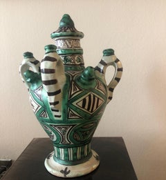 Vintage Green and Black Mexican Art Pottery