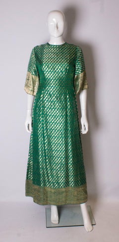 Vintage Green and Gold Indian Dress