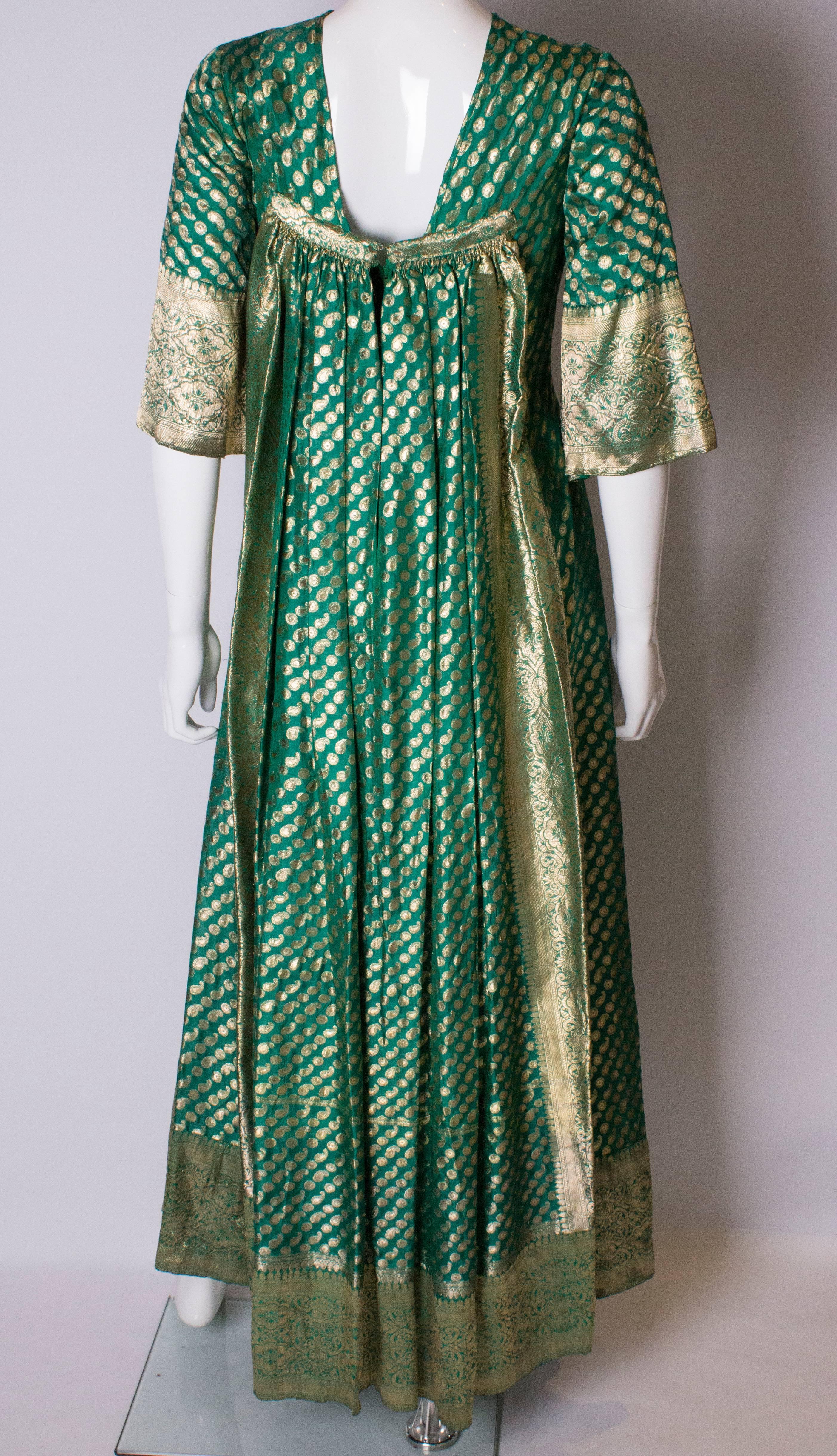 Women's or Men's Vintage Green and Gold Indian Dress
