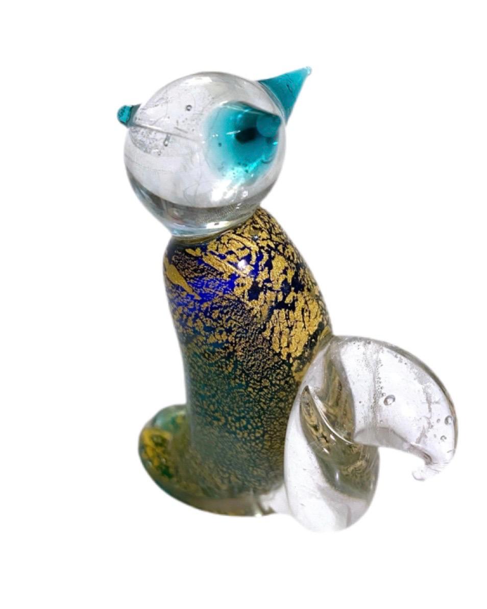 vintage murano glass cat