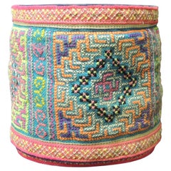 Vintage Green and Pink Asian Quilted Colorful Decorative Trims