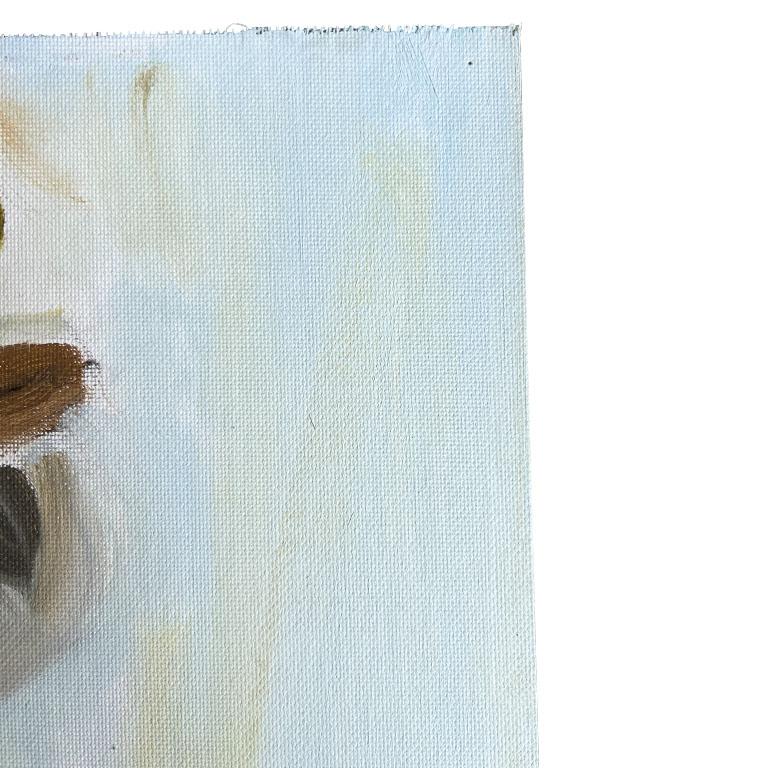 Americano Pittura espressionista d'epoca su tela in verde e giallo - non firmata in vendita