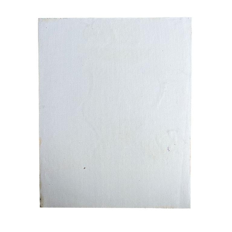 Pittura espressionista d'epoca su tela in verde e giallo - non firmata in vendita 1