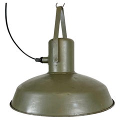 Vintage Green Army Pendant Lamp, 1960s