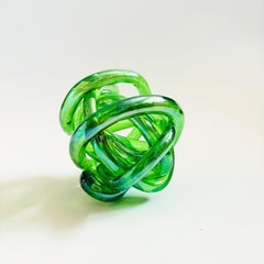 Vintage Green Art Glass Knot