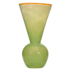 Vintage Green Art Glass Vase