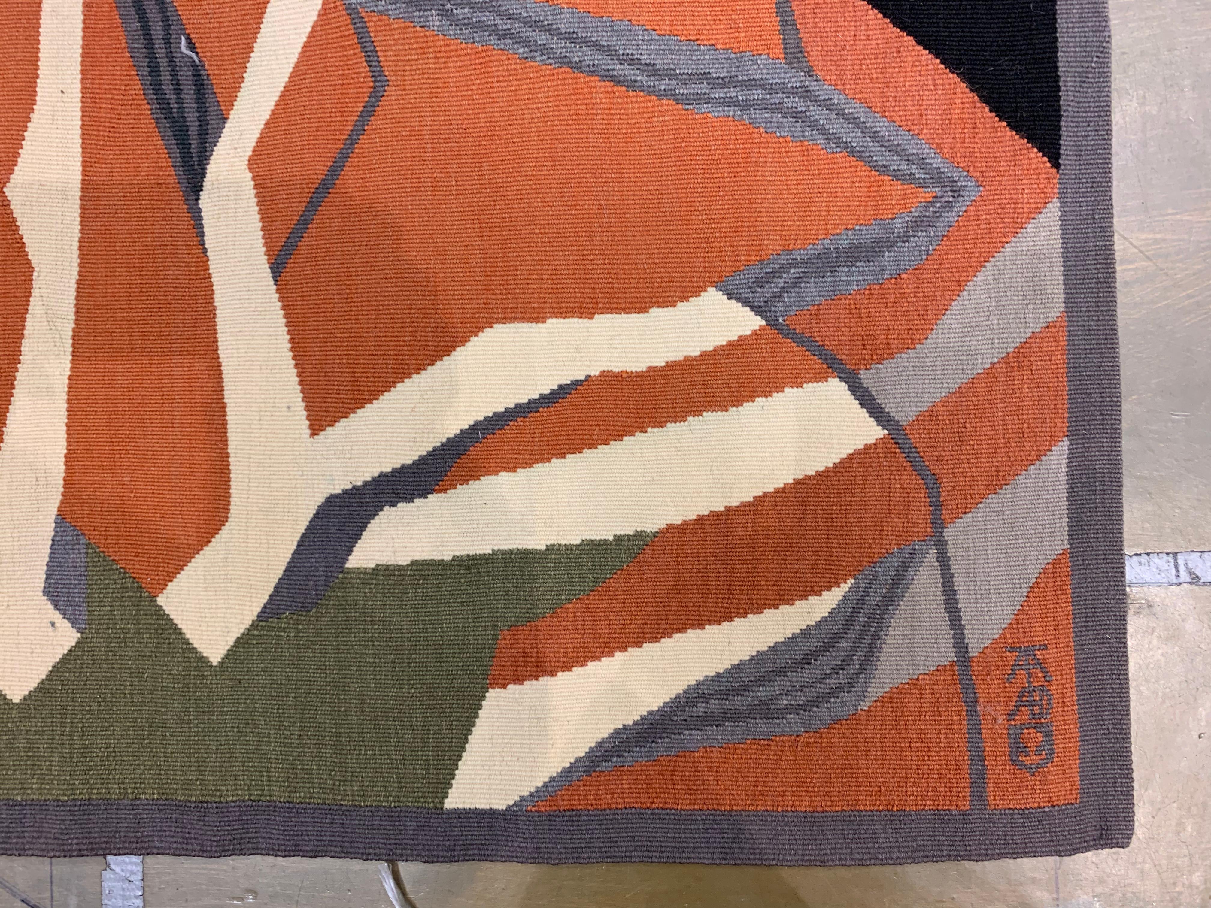 Panneau de tapisserie vert d'Aubusson, 4' x 5'10 en vente 2