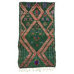 Marokkanischer Beni MGuild Vintage-Teppich in Grün, Boho Chic Meets Biophilic Design, Grün