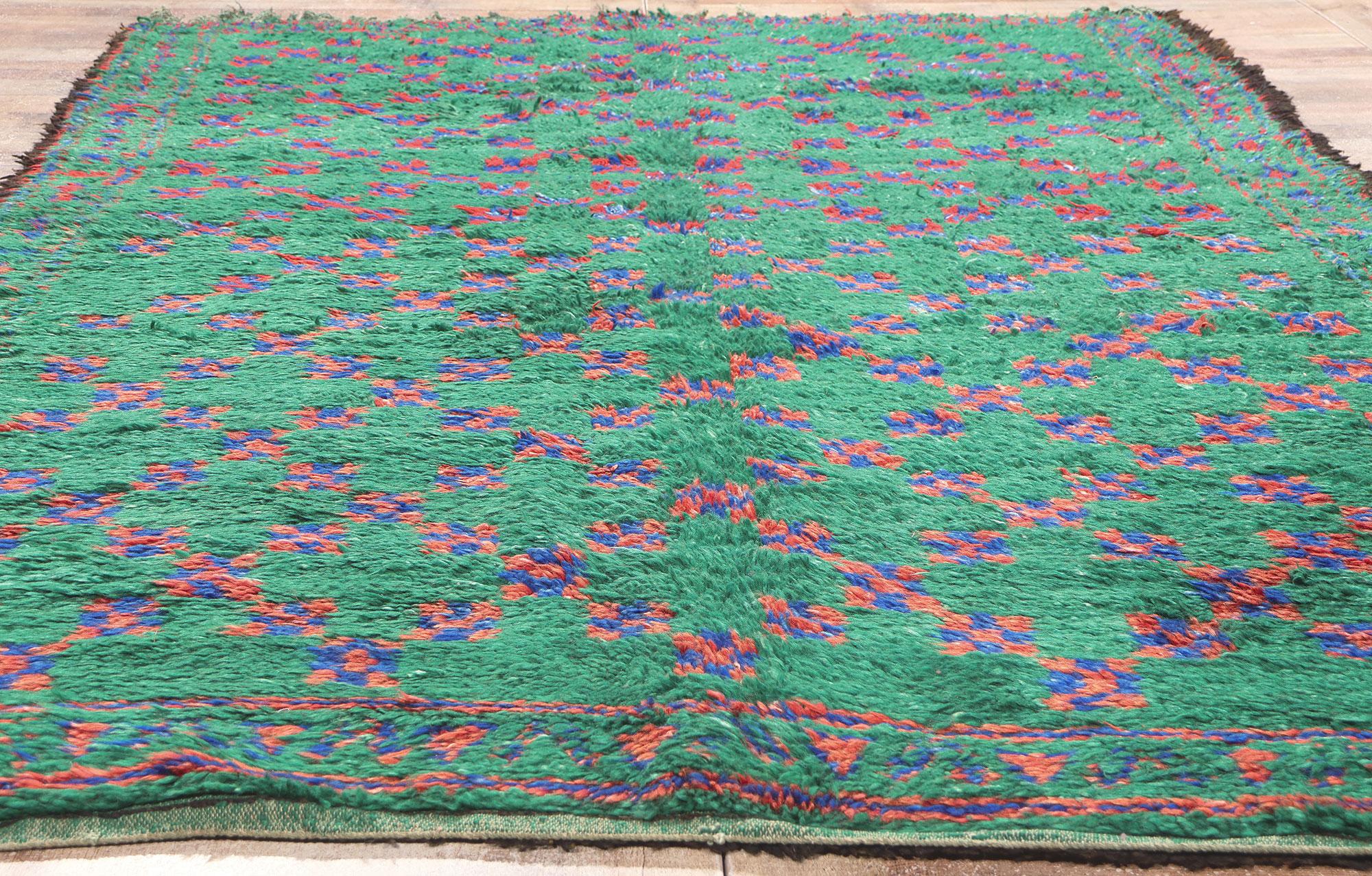 Vintage Grüner Beni MGuild Marokkanischer Teppich (Wolle) im Angebot