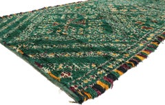 Vintage Green Beni M'Guild Moroccan Rug, Boho Chic Meets Tribal Enchantment