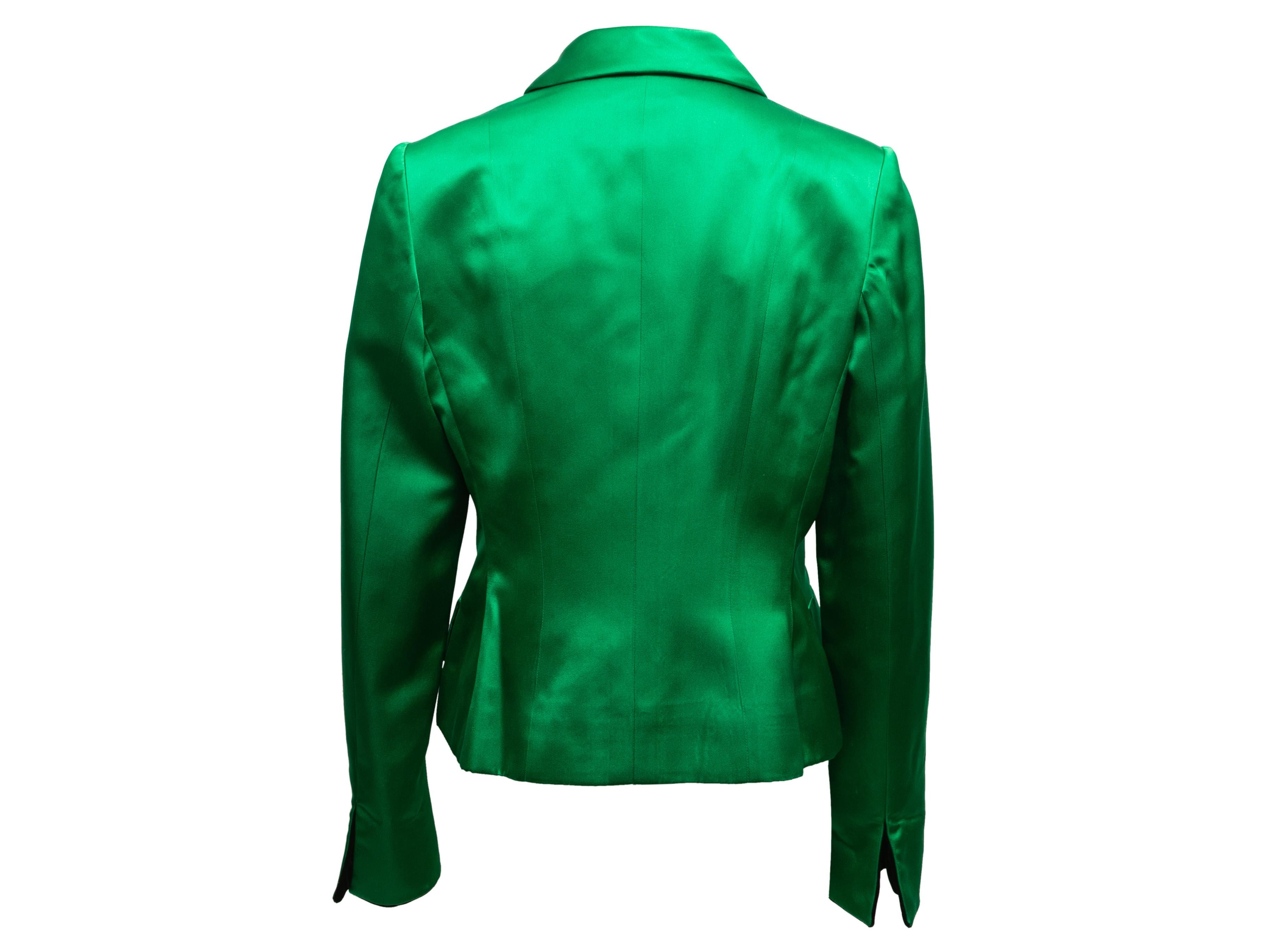 Vintage Green Bill Blass Satin Jacket Size US 12 2