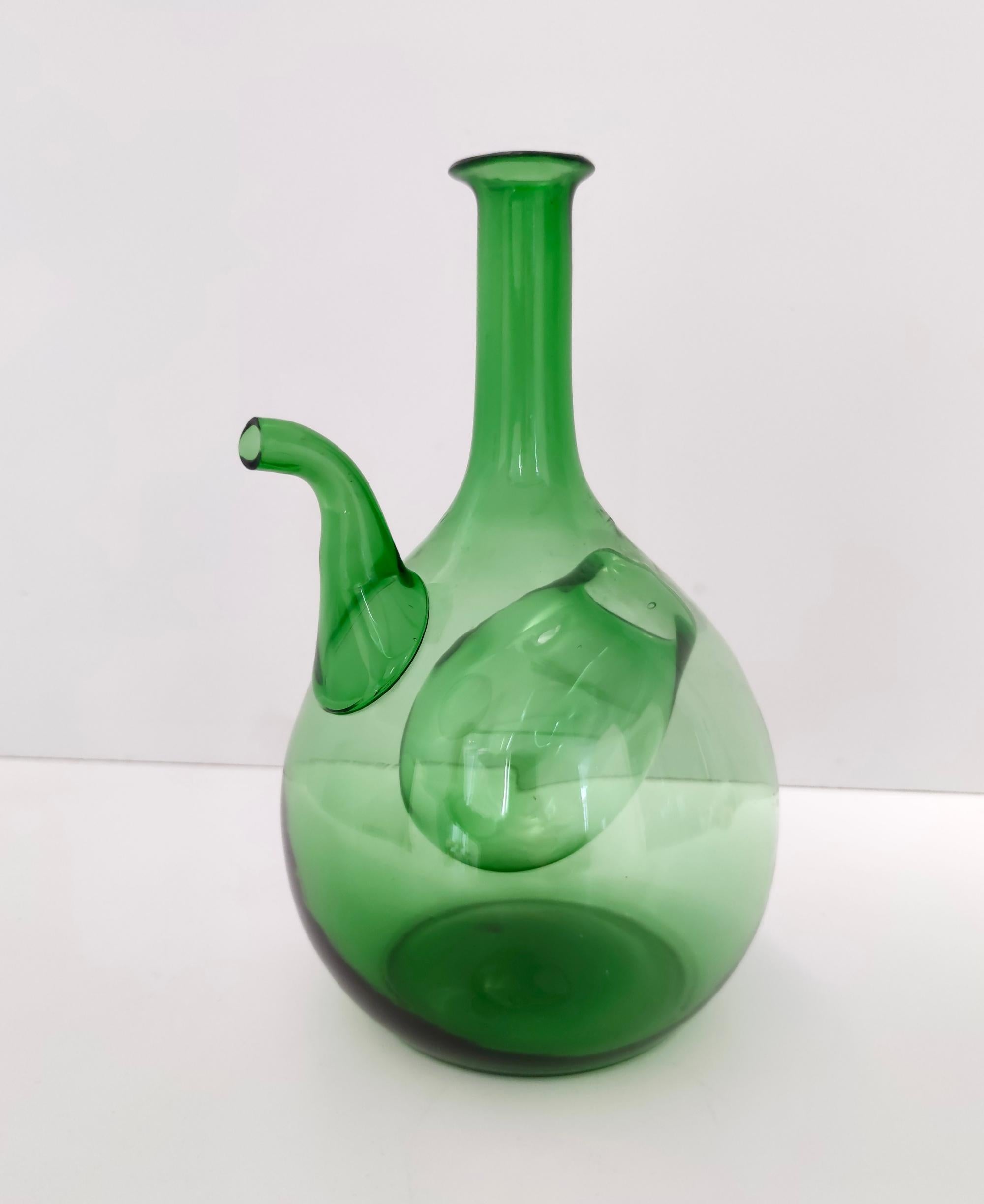 green glass jug vintage