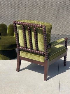Vintage Green Bobbin Arm Chair