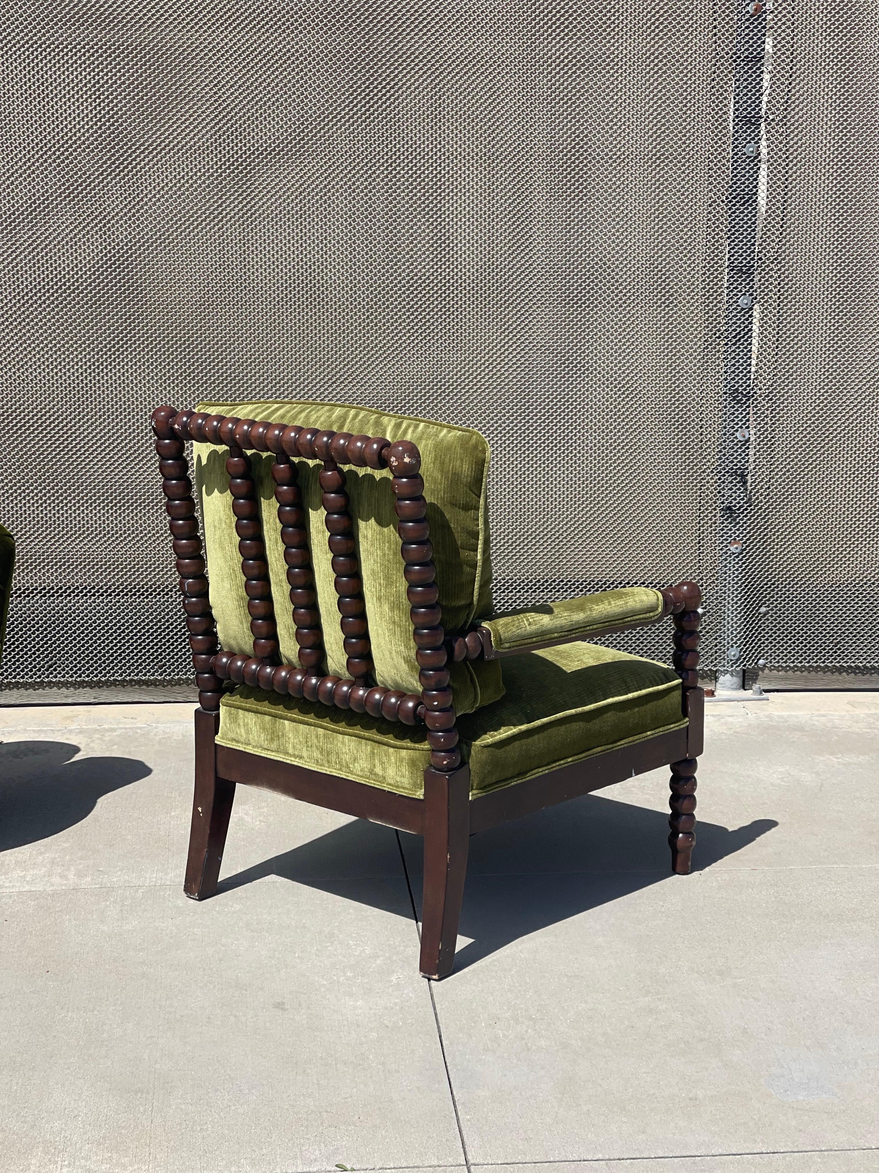 Vintage Green Bobbin Arm Chair In condizioni buone in vendita a Los Angeles, CA