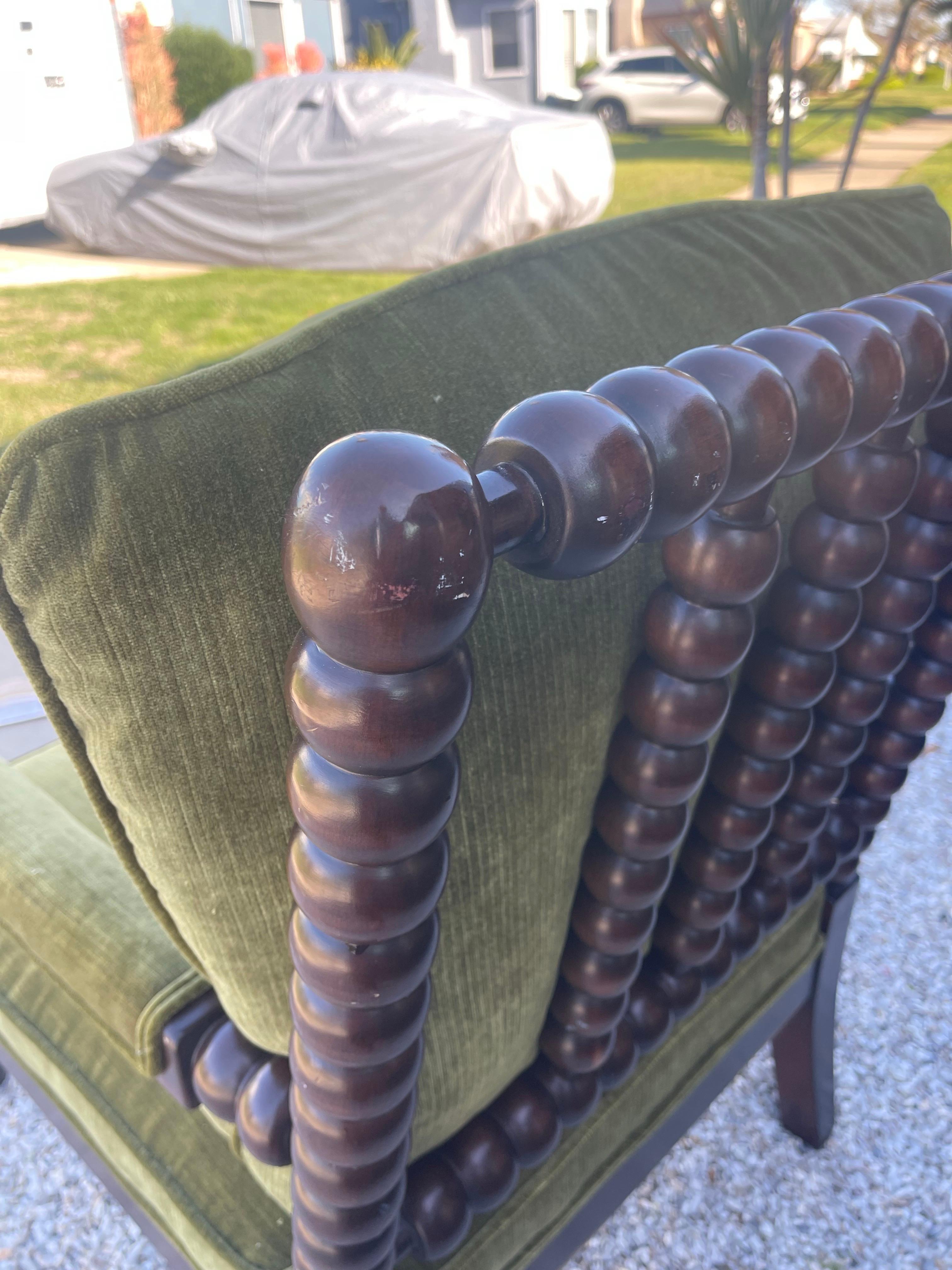 Vintage Green Bobbin Arm Chair in vendita 2