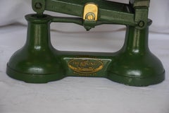 Vintage Green British Weight Balance Scale with Counterweights