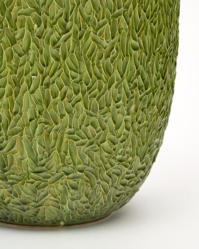 Vintage Green Ceramic Vase For Sale at 1stDibs