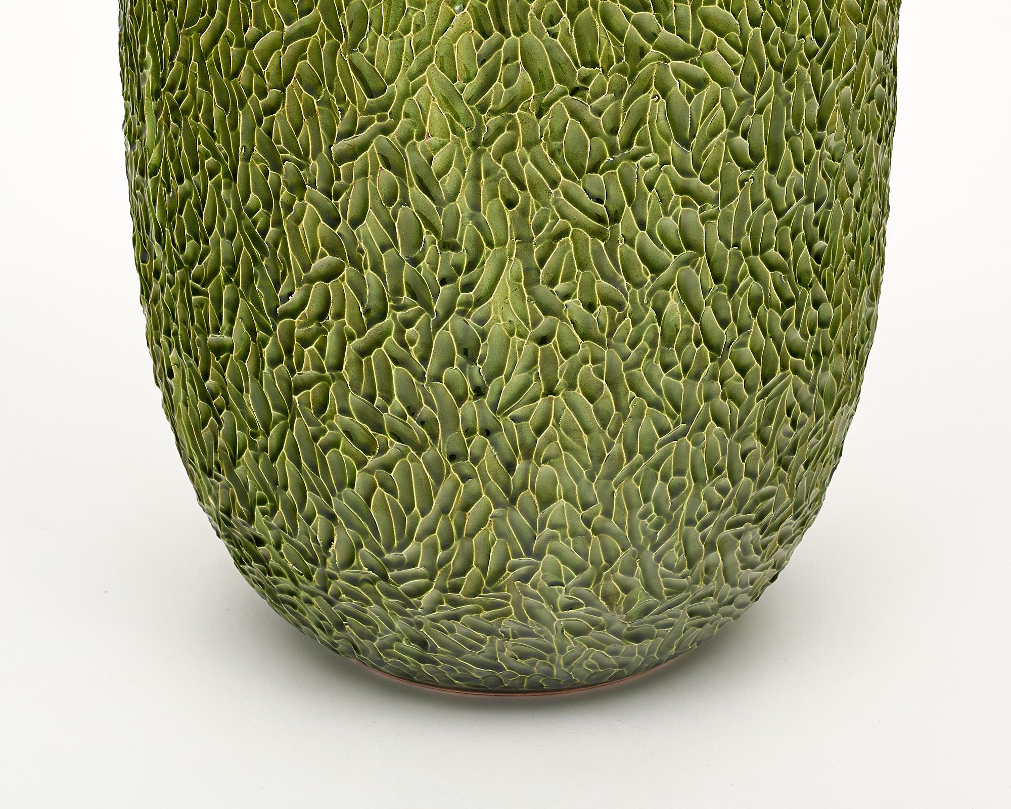 Vintage Green Ceramic Vase For Sale 2