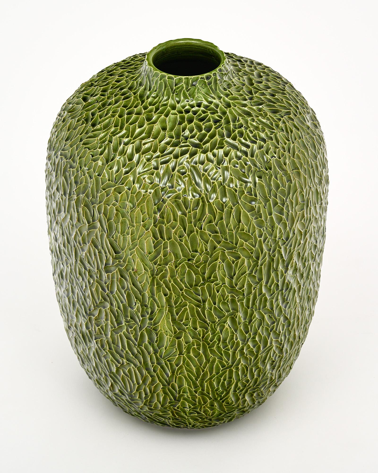 Vintage Green Ceramic Vase For Sale 3